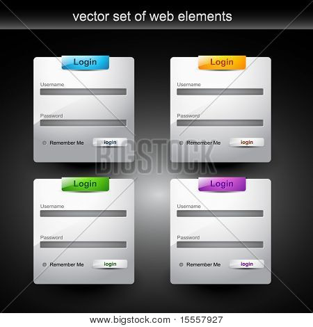 web login form typografielement