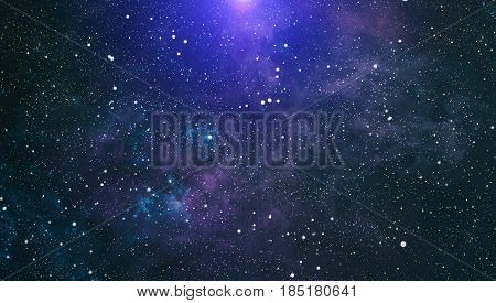 Deep space background with stardust and shining star. Milky way cosmic background. Star dust and pixie dust glitter space backdrop. Space stars and planet conceptual image.