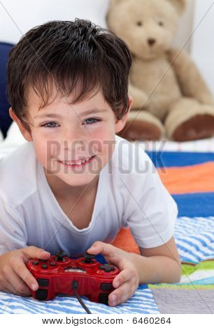 Little Boy Playing Video Games