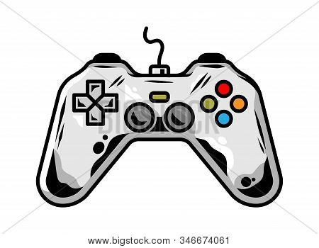 Icon Of Gamepad For Play Arcade Video Game For Gamer Custom Design Vector Cartoon Illustration With 