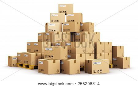 Creative Abstract Cargo, Delivery And Transportation Logistics Storage Warehouse Industry Business C