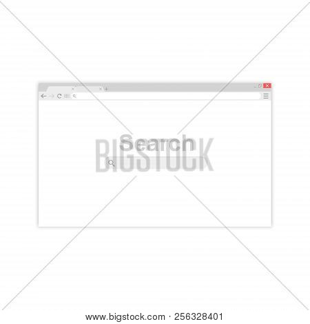 Browser Window.web Browser In Flat Style. Window Concept Internet Browser. Mockup Screen Design. Vec