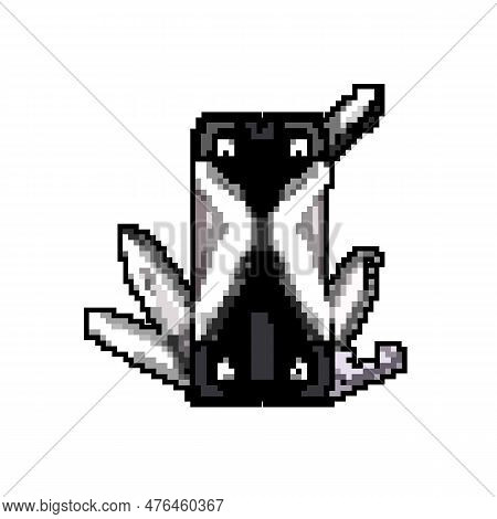 Opener Knife Tool Game Pixel Art Retro Vector. Bit Opener Knife Tool. Old Vintage Illustration