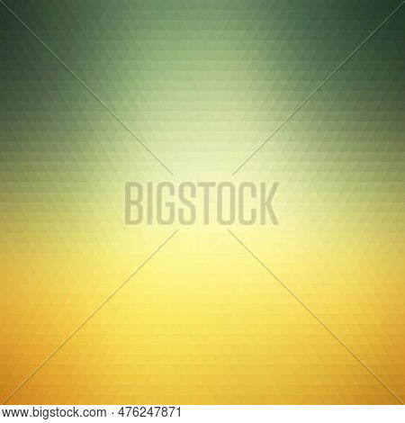 Colored Triangles Of Different Color Shades. Abstract Vector Background. Grenn And Yellow Colors.