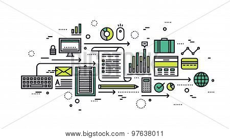 Business Analytics Line Style Illustration