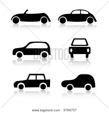 Set Of 6 Car Icons