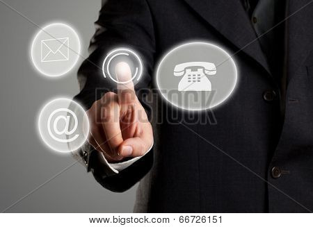 Contact Display With Mail, E-mail And Phone Icons