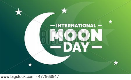 International Moon Day Background, Banner, Poster And Card Design Template With Standard Color Celeb