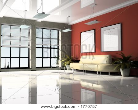 Office Interior 3D Rendering