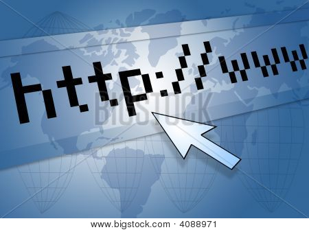 Graphic Internet Browser Address With World Map