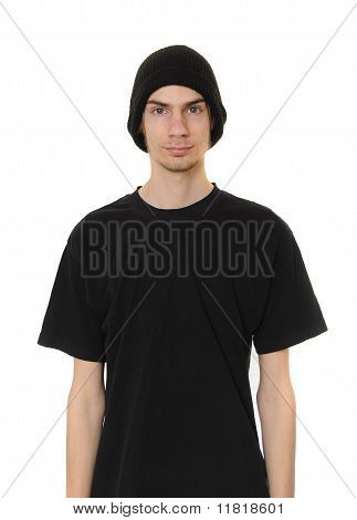 White Dude Wearing Black Beanie Hat