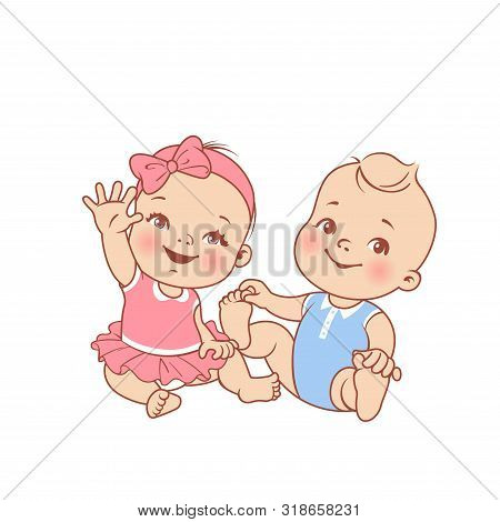 Little Twin Babies Vector Photo Free Trial Bigstock