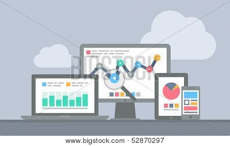 Sito Web e Mobile Analytics concetto