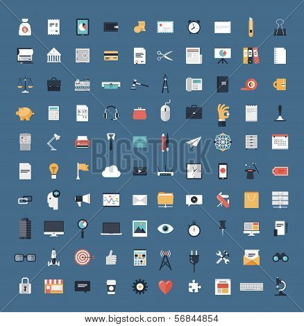 Business And Finance Flat Icons Big Set