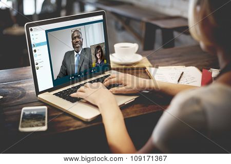 Video Call Conference Chatting Communication Concept