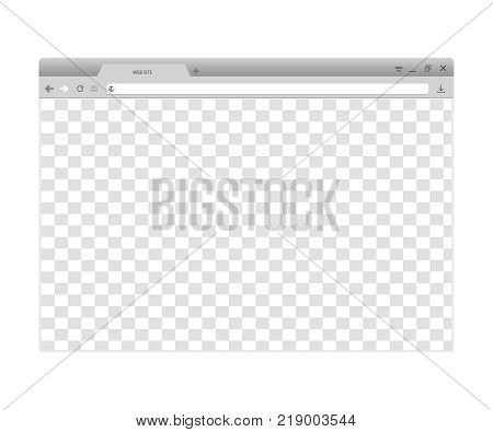 Browser or web browser in flat style. Window concept internet browser. Simple blank browser window mockup