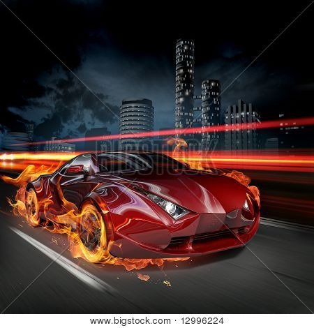 Race on the night streets. My own car design. Not associated with any brand.