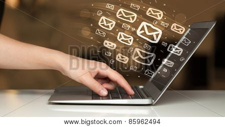 Concept of sending e-mails from your computer