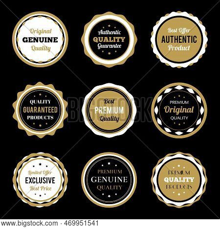 Retro Vintage Badges Set.  Emblem Premium Luxury Logo In Retro Style Arrows Frames Vector Template B