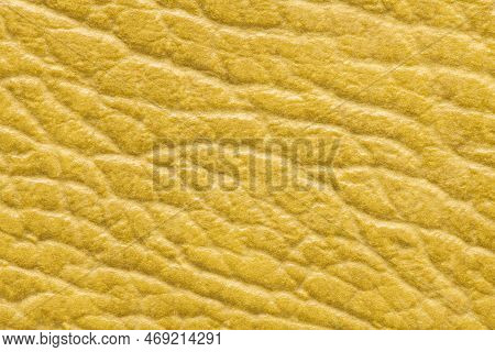 Yellow Imitation Artificial Leather Texture Background. Abstract