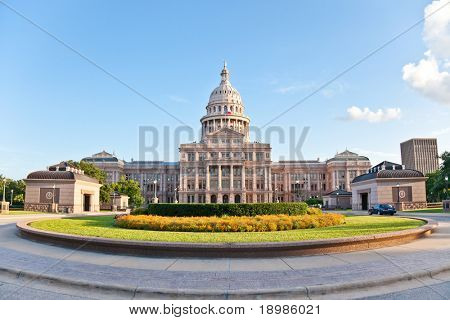 The Texas State Capitol Building in downtown Austin, Texas.  Austin is the capital city of Texas.