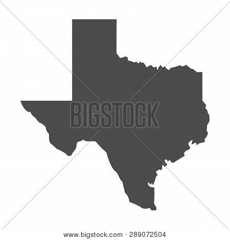 Texas Map Icon. Vector Texas Shape Isolated On White Background.