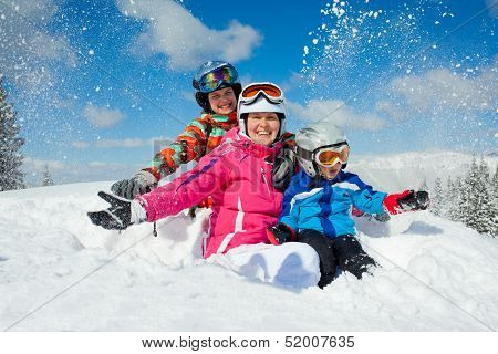 Playing in snow