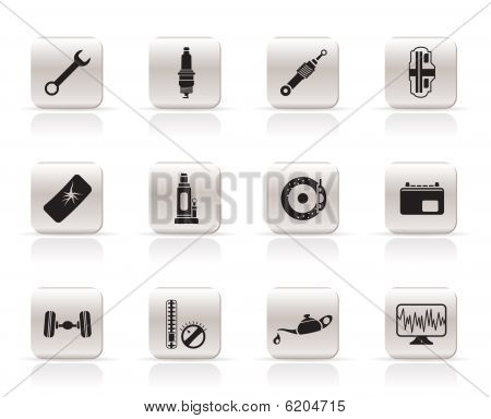 Simple Car Parts and Services icons