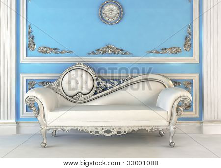 Luxurious Sofa In Blue Royal Interior