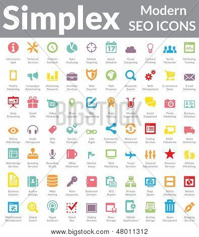 Simplex - Modern SEO Icons (Color Version)