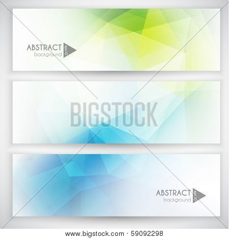 Abstract geometric triangular banners set  - eps10 vector