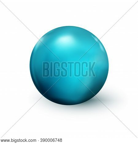 Blue Sphere, Ball. Mock Up Of Clean Round The Realistic Object, Orb Icon. Design Decoration Round Sh