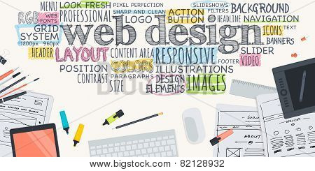 Flat design illustration concept for web design