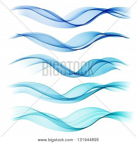 Set abstract color wave. Color smoke wave. Transparent wave. Abstract smooth wave vector. Blue wave. Wave blue. Smoke blue wave. Vector blue wave. Blue wave lines. Vector lines. Abstract lines. Lines