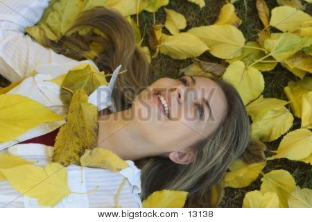 Woman & Leaves 2