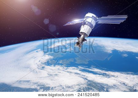 Research, Probing, Monitoring Of In Atmosphere. Satellite For Monitoring The Weather In The Polar Or