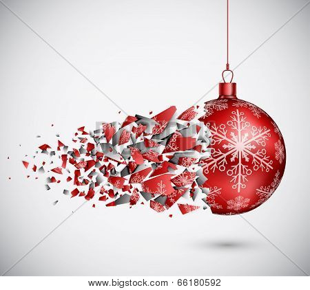 Broken Red Christmas Ball