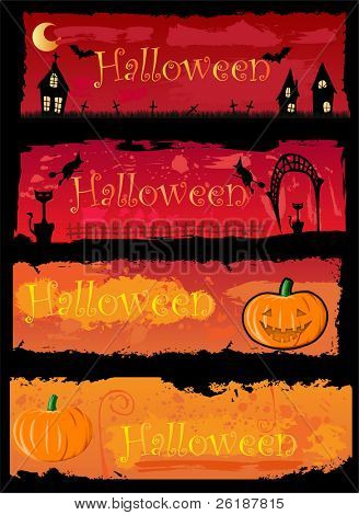 4 Halloween bannere