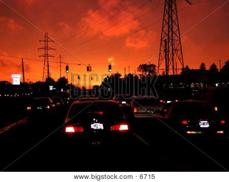 Cielo rojo por la noche