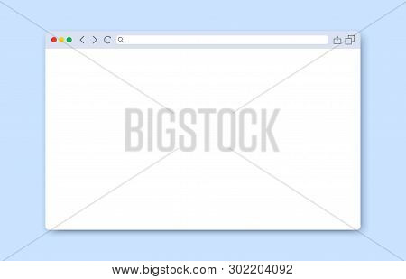 Browser Window. Window Internet Browser Concept In Flat Style. Template Design Of Computer Or Intern