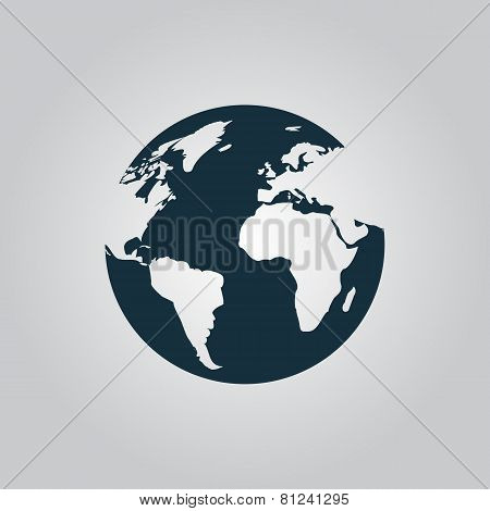 Globe earth vector icons on grey background.