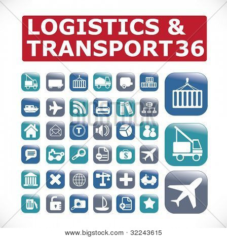 logistics & transport icons - vector set #32