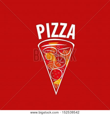 Pizza template design logo. Vector illustration of icon