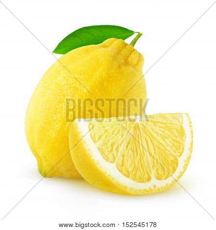 Isolated Cut Lemon Fruit