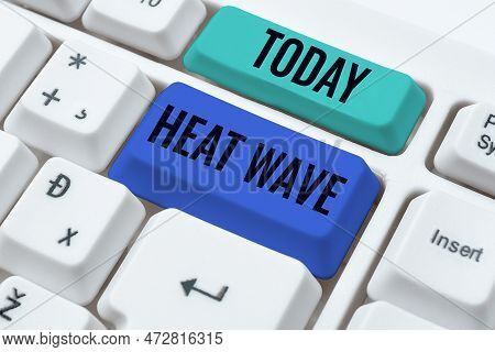 Writing Displaying Text Heat Wave. Business Overview A Prolonged Period Of Abnormally Hot Weather