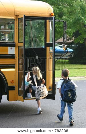 Kids Getting on Bus