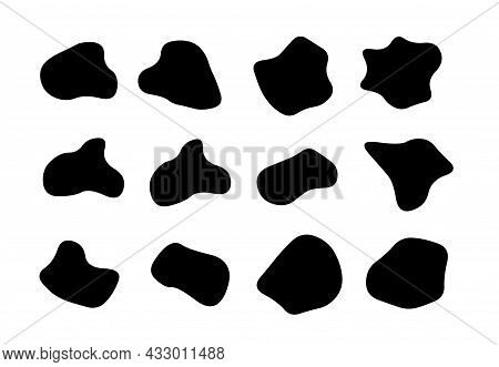 Blob Organic Shape Vector Circle Irregular Random Form. Organic Blob Round Abstract Shape Bubble