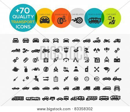 74 Transportation Icons extreme Series