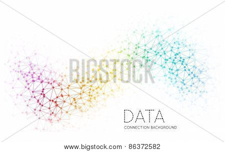 Dots with connections, triangles light background