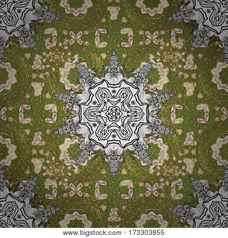 Ornate Vector Decoration. Damask Pattern Background For Sketch Design In The Style Of Baroque. Golde